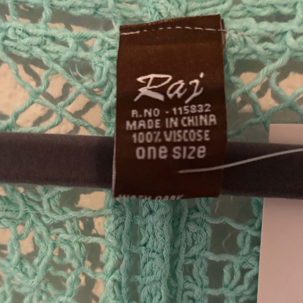 Raj Teal Crochet Open-Front Cardigan - Picture 8 of 8